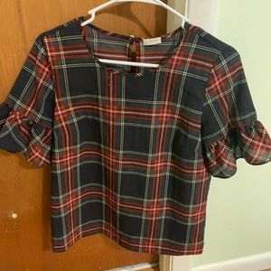 Plaid J Crew Blouse
